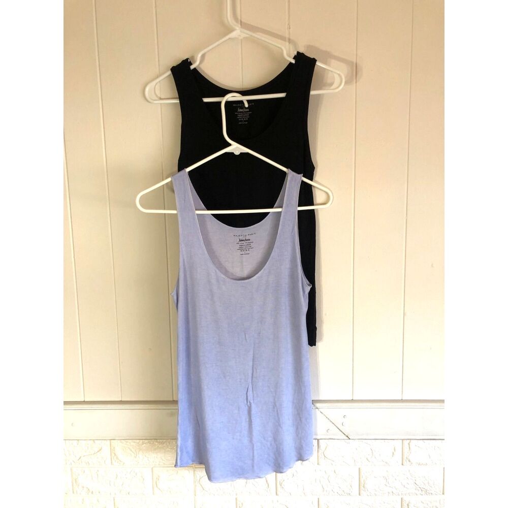 Pair Majestic Filatures Neiman Marcus Soft Touch Tank Top Minimalism Coquette M